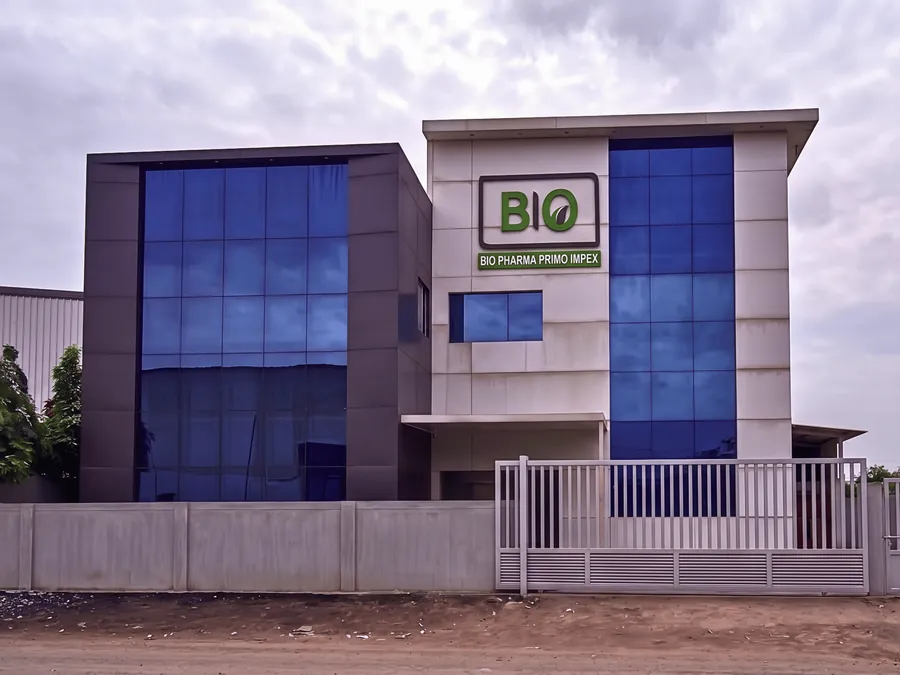 Front view of the Bio Pharma Primo Impex manufacturing facility
